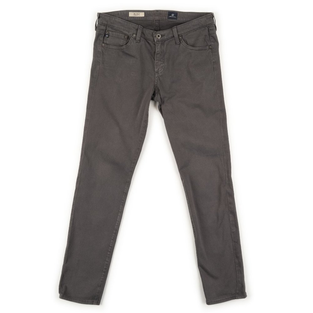 AG Adriano Goldshmied The Stilt Cigarette Leg grey low rise skinny jeans size 30